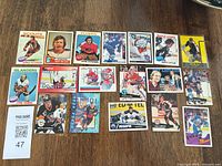 All 18 cards laid out on table