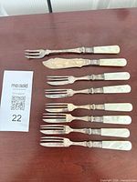 Full set of eight pieces laid out