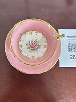 Top view showing floral interior and saucer border