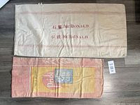 Both cotton sacks laid flat showing overall appearance and size