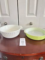Overall view of both Pyrex pieces side-by-side