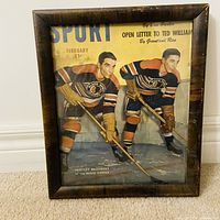 Front view of framed Sport magazine cover