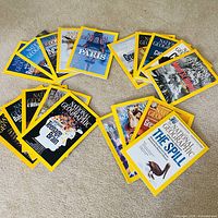 All 19 magazines fanned on carpet