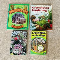 Group shot of all four greenhouse gardening books
