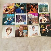 All 12 LP jackets laid out in grid