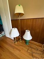 All three lamps standing together showing overall styles and sizes
