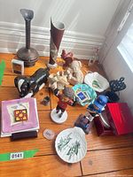 Full view of assorted decor items on floor
