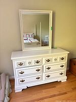 Full view of dresser with mirror