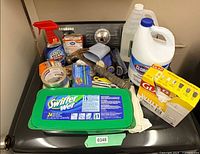 Full lot on appliance top showing all items grouped
