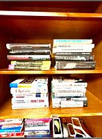 Full view of three shelves showing all books in lot
