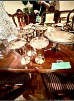 Group view of six goblets and one compote on table