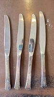 Full view of four dinner knives aligned
