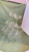 Pyramid display of all 14 coupe glasses