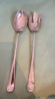 Full view of serving spoon and fork