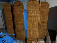 Both wicker folding dividers standing, front view