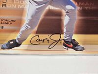 Close-up of Cal Ripken Jr. signature on magazine cover