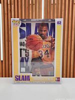 Front view of boxed Funko Pop! Slam Shaquille O'Neal #02 figure