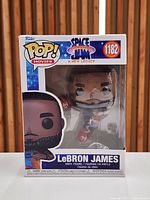 Front view of factory-sealed Funko Pop #1182 LeBron James in original box
