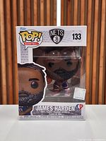 Front view of boxed Funko Pop #133 James Harden