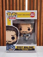 Front view of boxed Funko Pop! Rocks #253 Post Malone showing figure and packaging