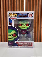 Front view of sealed Funko POP Terror Claws Skeletor box showing figure and labeling