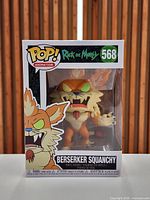 Front view of boxed Funko Pop! Animation #568 Berserker Squanchy figure