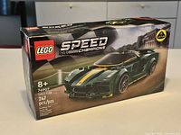 Front of sealed LEGO Speed Champions Lotus Evija box showing set number 76907, 247 pieces