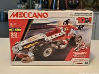 Front of sealed Meccano 10-in-1 Racing Vehicles box
