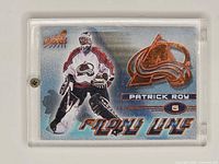 Front of Patrick Roy Aurora Front Line card in shell
