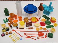 Wide view of entire assortment spread on table