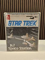 Front view of sealed AMT Star Trek K-7 Space Station model kit box