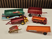 All six diecast pieces displayed together on tabletop