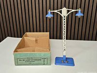 Lamp standard beside original box showing overall condition