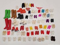 Full assortment of boots, shoes, skates and accessories laid out