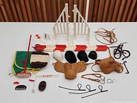 Overview of entire Sindy Pony Club accessory set laid out