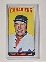 Front of Toe Blake Topps Tall Boy card in sleeve