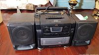 Front view of JVC stereo with detachable speakers