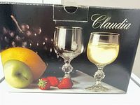 Front of Claudia boxed set showing goblet design