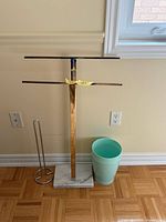 Towel rack, toilet paper holder rod and marble base