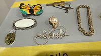 All seven jewelry pieces grouped together