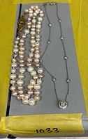 Overview of both necklaces laid flat