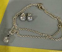 Necklace and earrings overall view