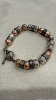Full view of bracelet showing bead pattern and overall length