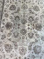 Close-up of central floral motif and pile texture