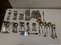 All 96 pieces laid out by type on tabletop