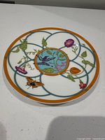 Top view of saucer showing complete Siesta Island pattern and coloration