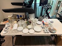 overview of entire lot on folding table