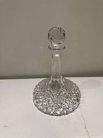 Full view of Royal Doulton crystal ship decanter with stopper