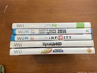 Stacked game spines showing all five titles
