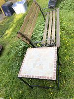 Bench and table together showing scale and materials